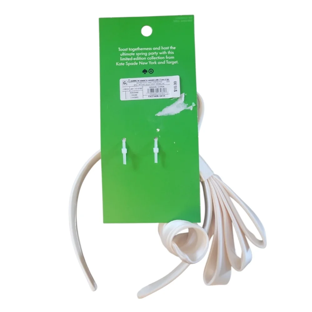 NWT Kate Spade × Target Ivory Ribbon Bow Headband Curly Dainty Party Bridal Chic